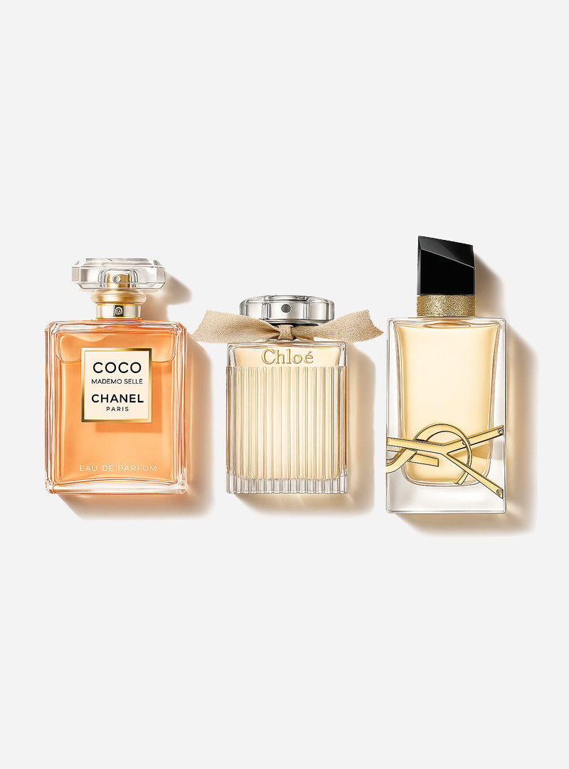 Zestaw 3 perfum: Chanel COCO MADEMOISELLE, Yves Saint Laurent LIBRE e CHLOÉ 100ml